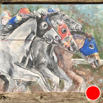 Racehorses and Jockeys Tile